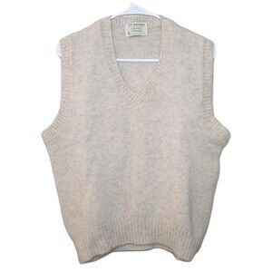 Vintage Men's The Moors 100% Shetland Wool Made In USA Knit Vest Sz S Lord Jeff